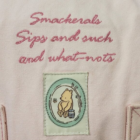 Winnie the Pooh Pink Canvas Backpack – "Smackerals & What-Nots" 16"x14"x6" - Picture 3 of 14